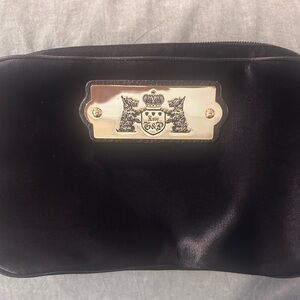 NEW NWT Vintage Juicy Couture Black Satin Makeup Bag